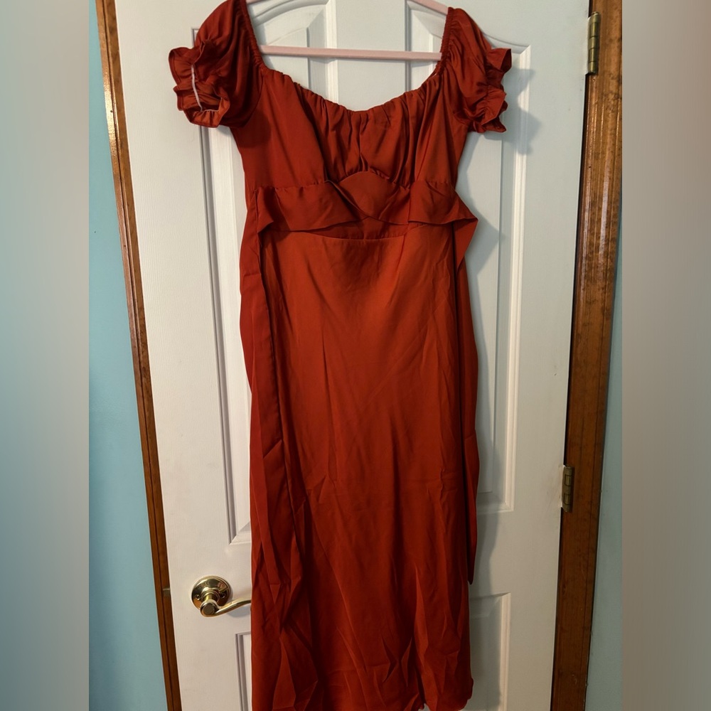 Beautiful dark orange gown